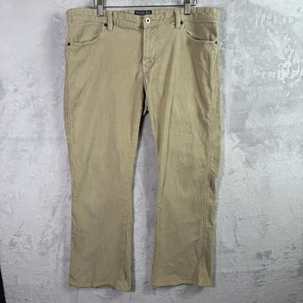 Polo Jeans RL Company Corduroy Pants Women's‎ 14x30 (17.5 Waist) Tan Pockets
